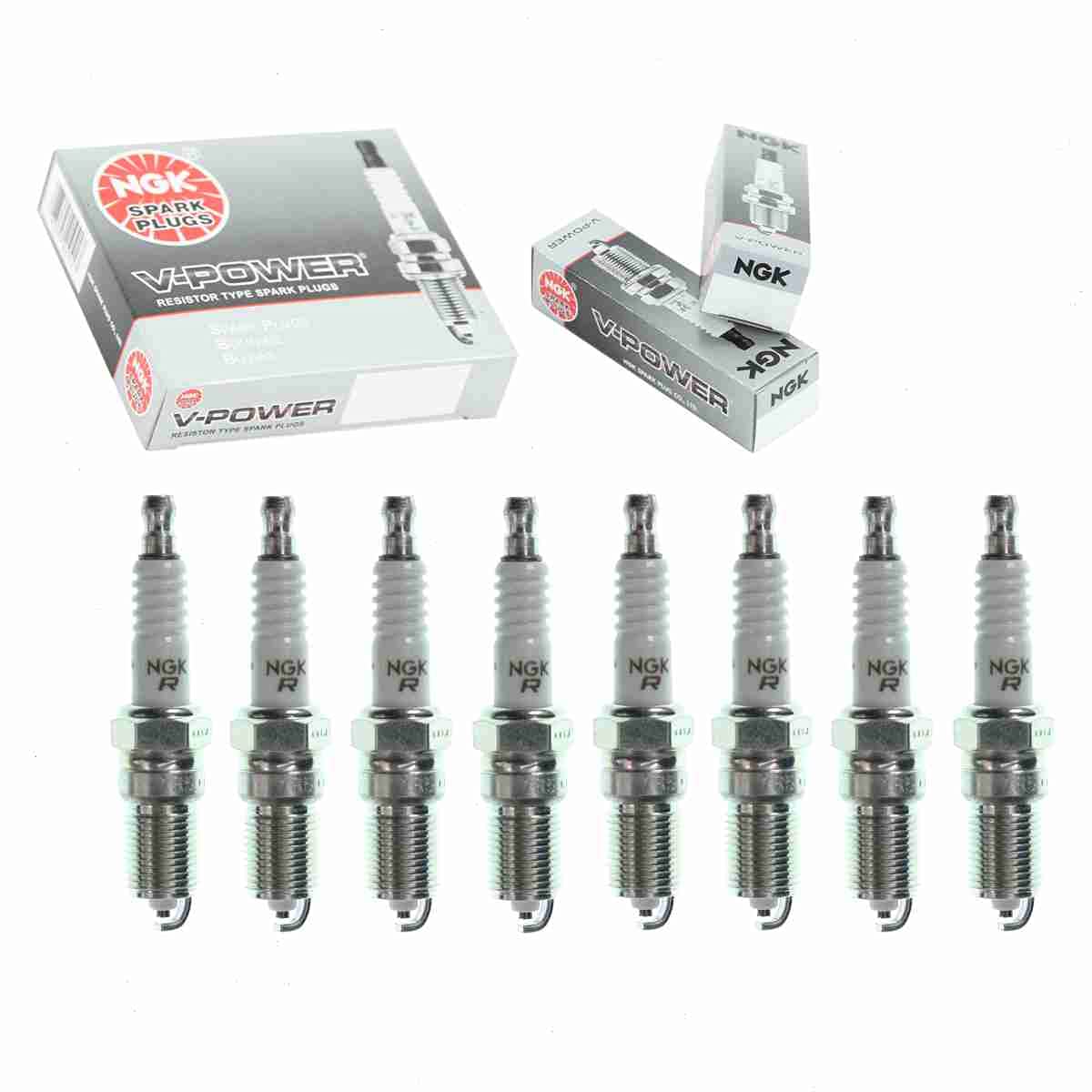 8 pc NGK V-Power Spark Plugs compatible with Chevrolet Avalanche 1500 5.3L V8 2002-2006