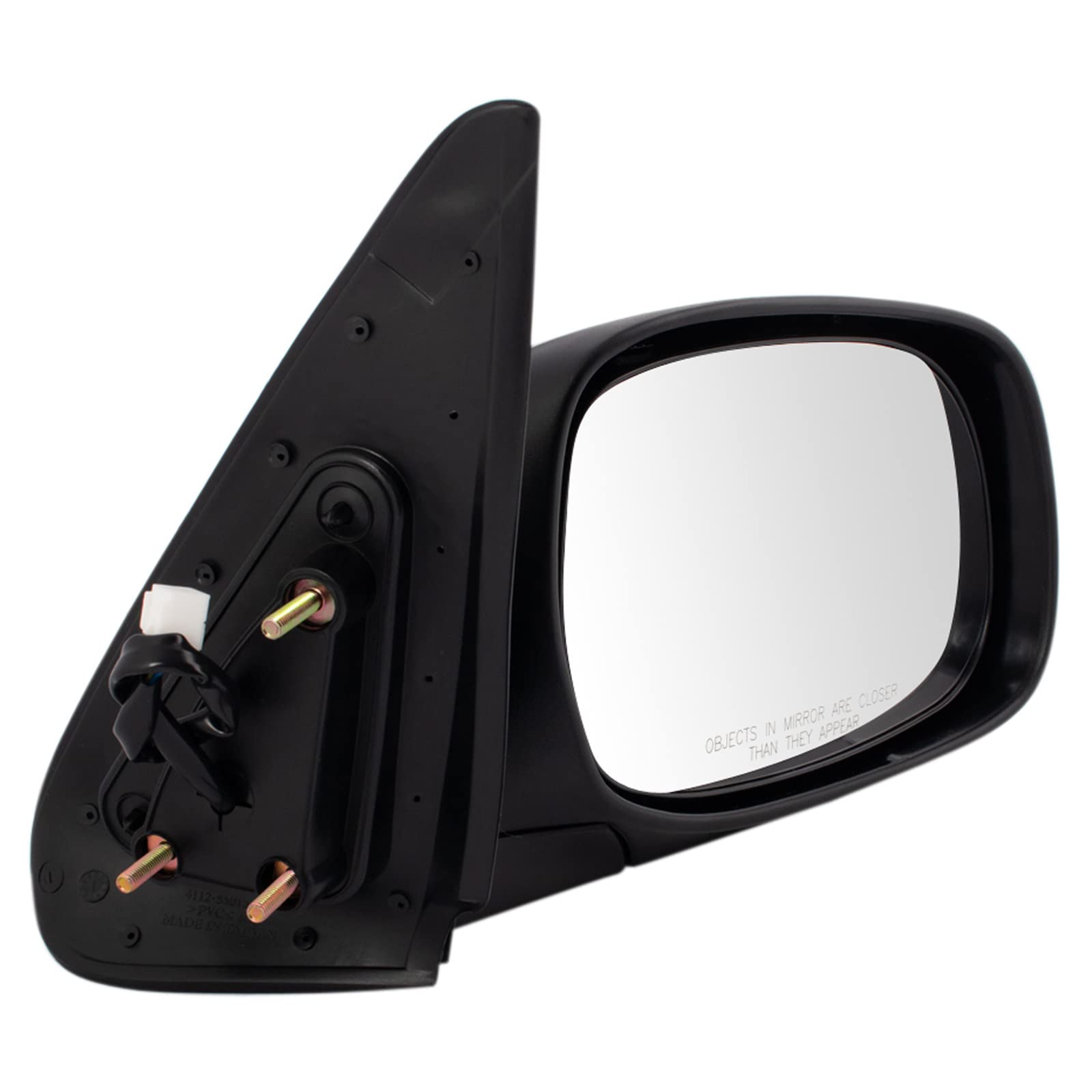 Trq Right Mirror Without Heat With Chrome Cover Passenger Side Compatible With 2003-2006 Toyota Tundra Crew Cab To1321228