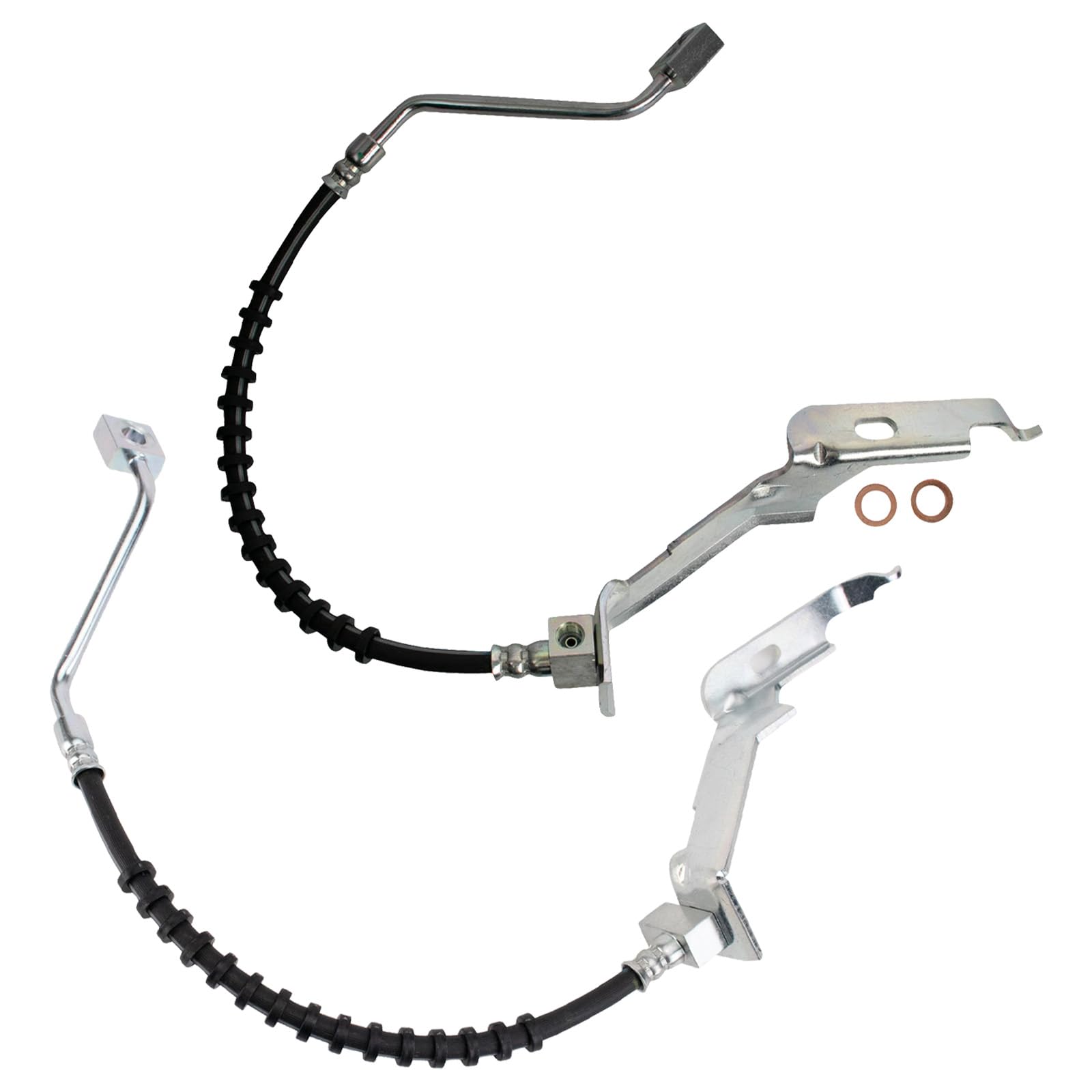 Trq Front Brake Hose Set Compatible With 2001-2007 Chrysler Town Country 2001-2003 Voyager Dodge Caravan Grand Caravan