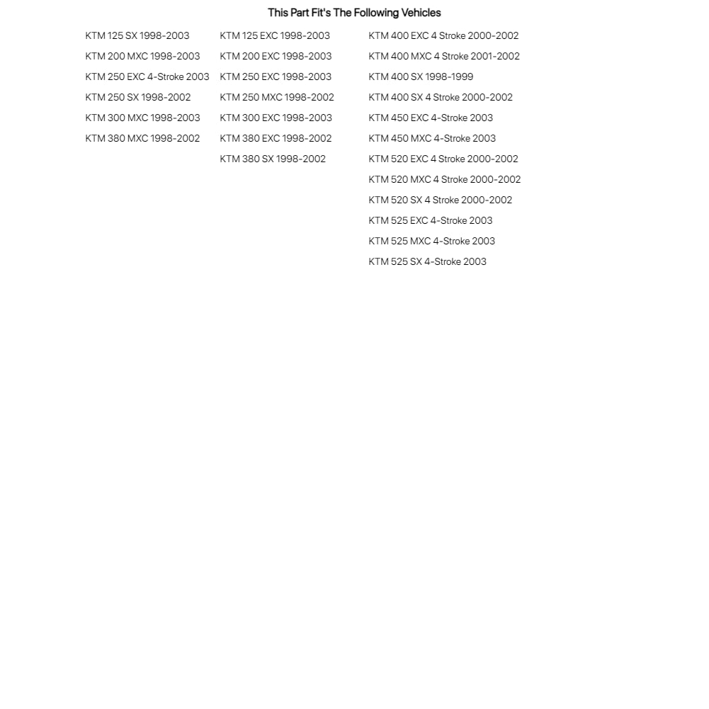 Acerbis Rear Fender Black For Ktm 200 Exc 1998-2003