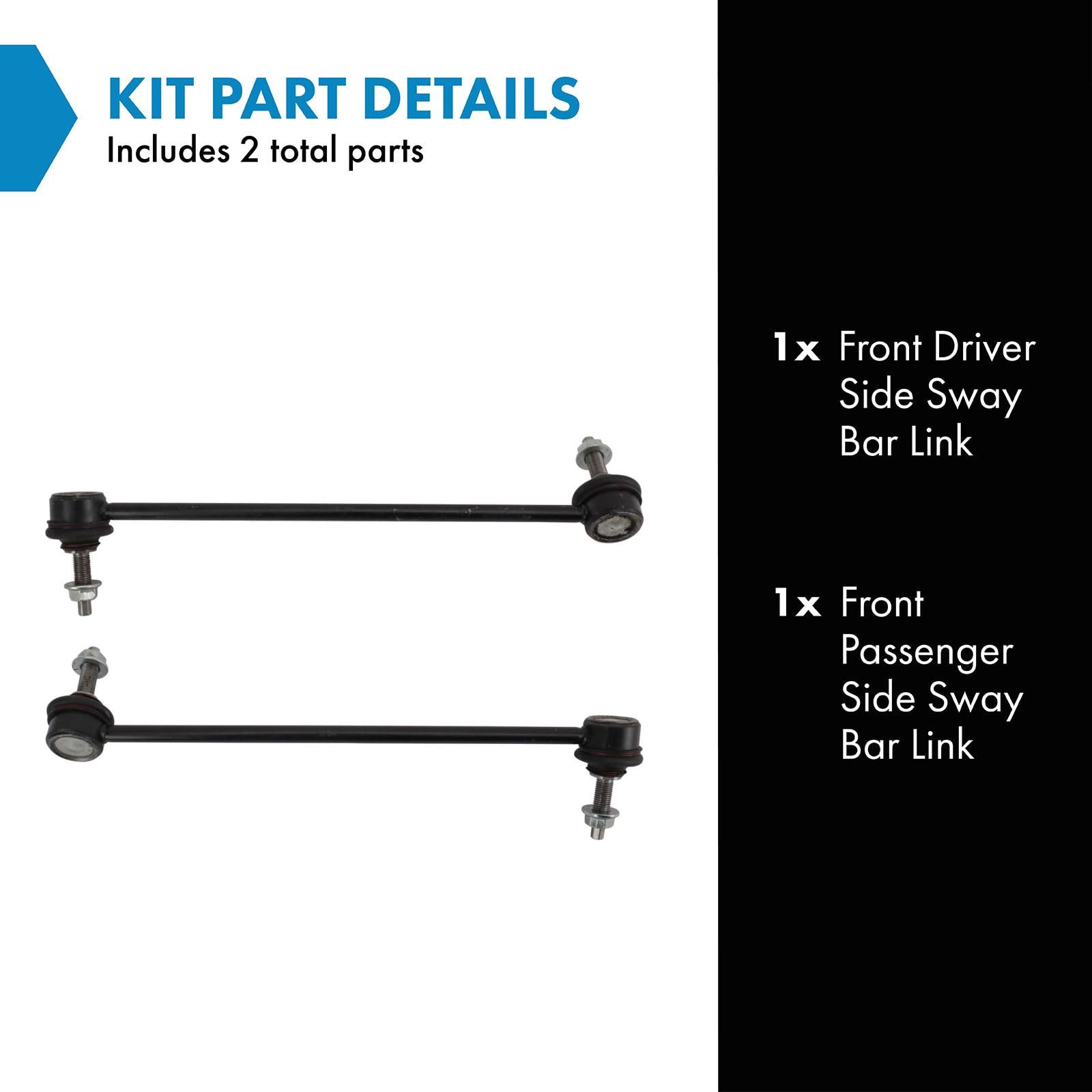 Trq Front Sway Bar Stabilizer Link Set Driver & Passenger Side Compatible With 2011-2017 Chevrolet Caprice 2014-2017 Ss