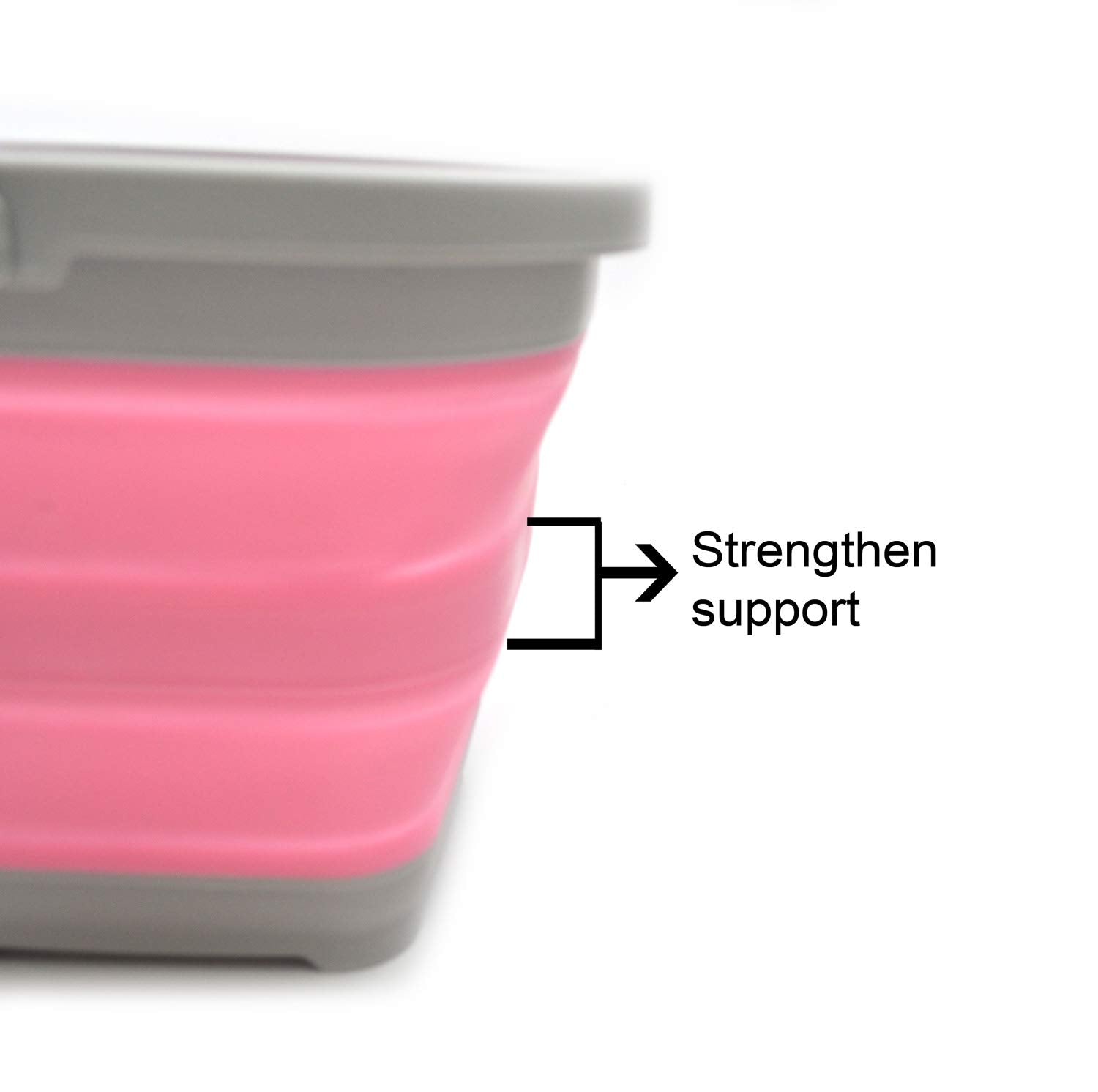 Sammart 5L / 1.3 Gallon Collapsible Rectangular Handy Basket/Bucket (5L Rectangular, Pink)