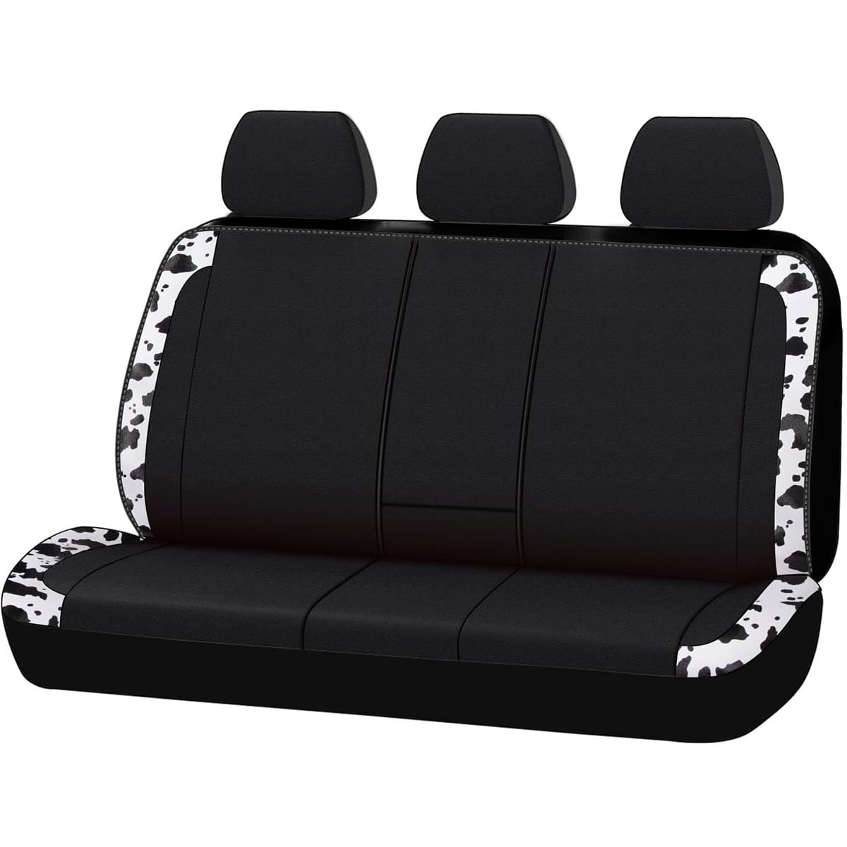 Flying Banner Neoprene Rear Bench car seat Covers car seat Protectors Split 40/60 60/40 (Cow Print & Black, Neoprene)