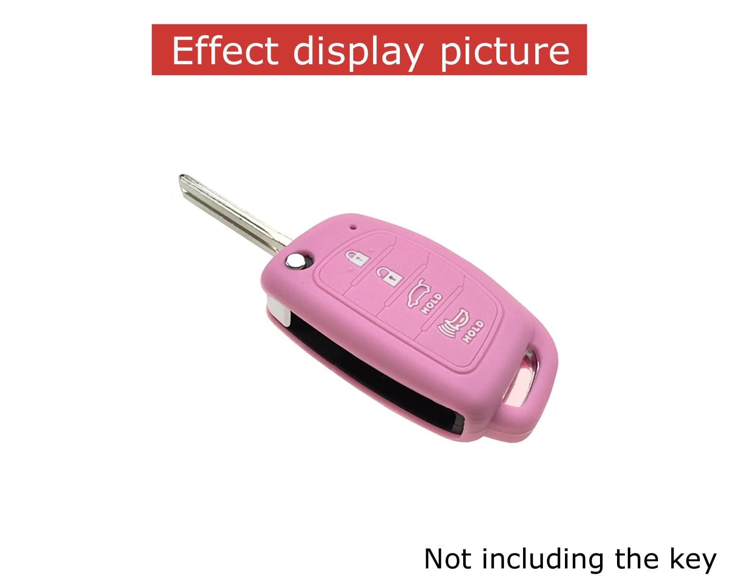 Reprotecting Silicone Rubber Key Fob Cover Compatible With 2013-2019 Hyundai Santa Fe Sport Sonata Tucson (Suitable For Buttons