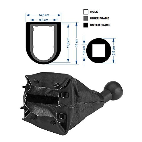 Keenso Gear Shift Cover, 5 Speed Gear Shift Stick Knob Dustproof Cover Gaiter Boot Leather For Peugeot 207307406