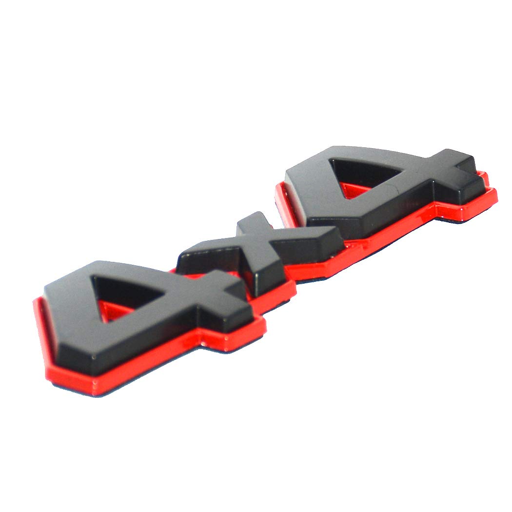 1X4X4 Decal Fender Tailgate Emblem Badge 3D Nameplate Red Edge Trunk 3D Raised Strong Adhesive Fit For Universal Cars (Red)