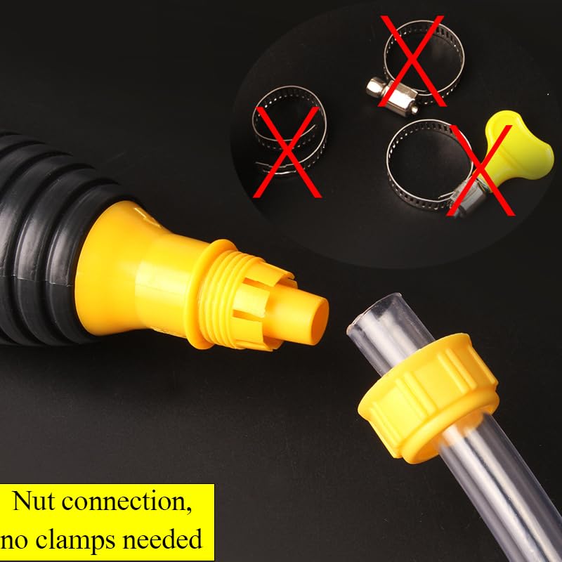Gas Siphon Pump for Gasoline, Syphon Hand Pump with Siphon Hose, Transfer Pump for Water, Fuel, Liquid, Aquarium