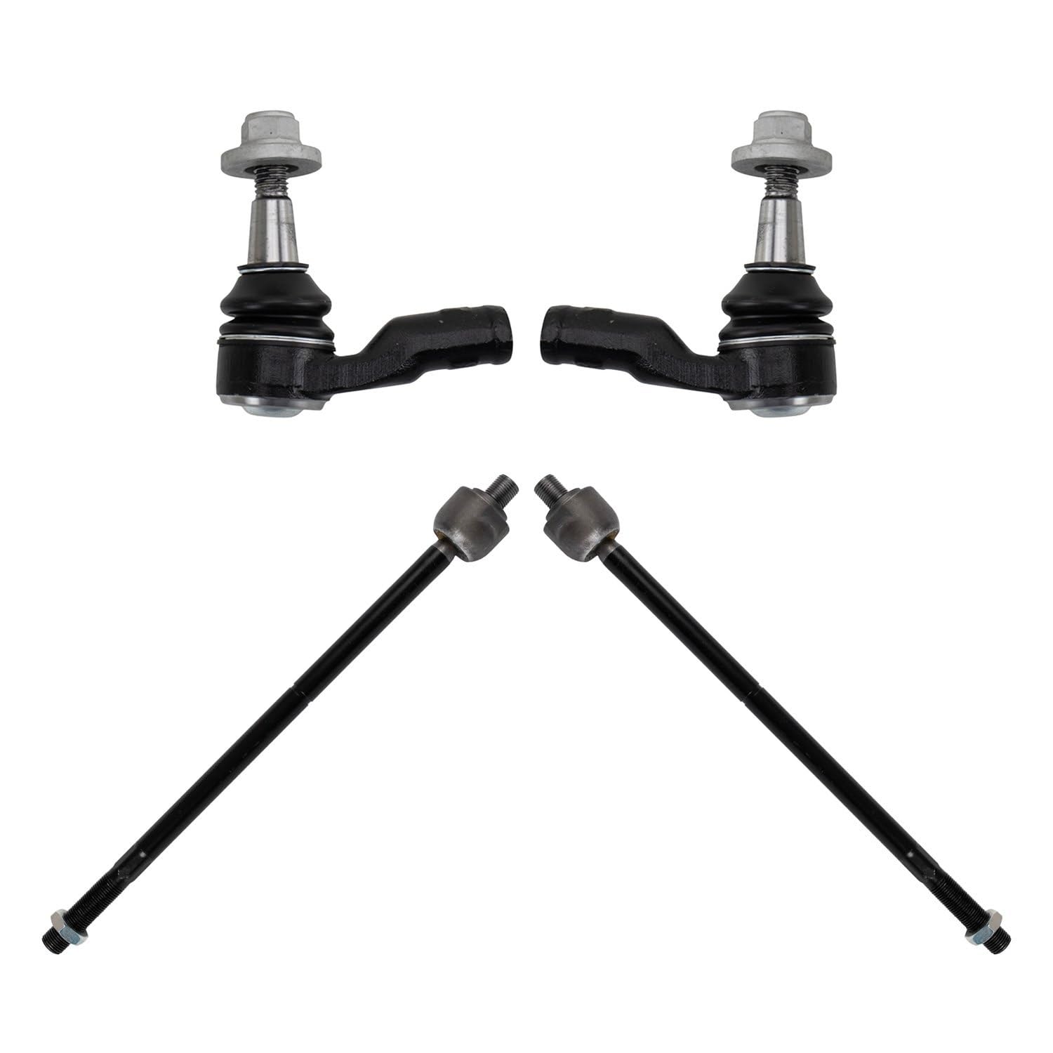 TRQ Front Inner and Outer Tie Rod Set Compatible with 2009 Land Rover LR3 2010-2016 LR4