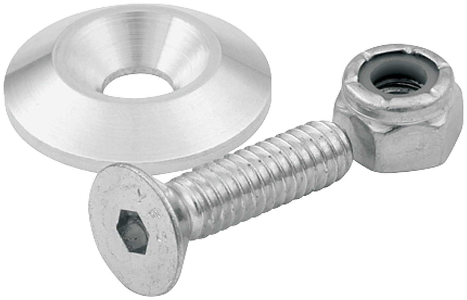 Allstar Performance ALL18632 1/4 x 1 Countersunk Bolt Kit with 1 OD Washer, (Set of 10)