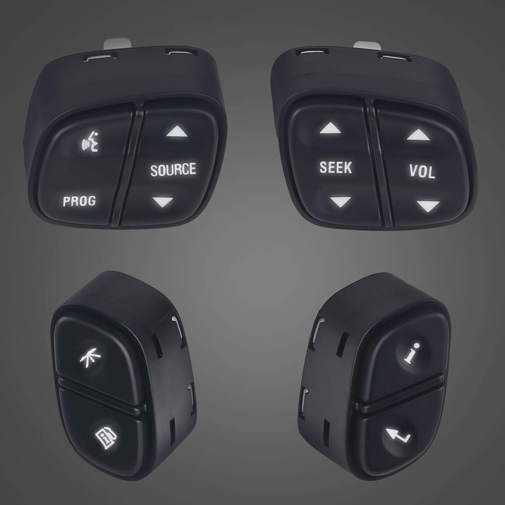 Wmphe Compatible With Steering Wheel Radio Control Switch Buttons Chevy Silverado Gmc Sierra 2003-2007 Replace Oe # 21997738 21997739 1999442 1999443 901-120 901-121 901-122 901-123