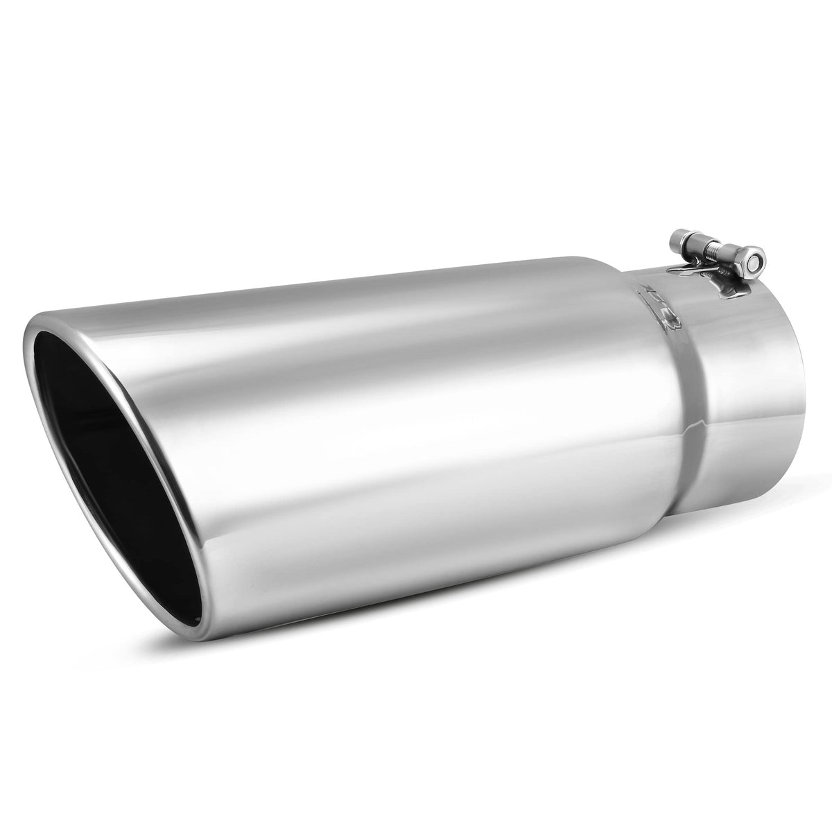 Autosaver88 5 Inch Inlet Exhaust Tip, 5'' Inlet 6'' Outlet 15'' Overall Length Chrome-Plated Finish Stainless Steel Exhaust Tail