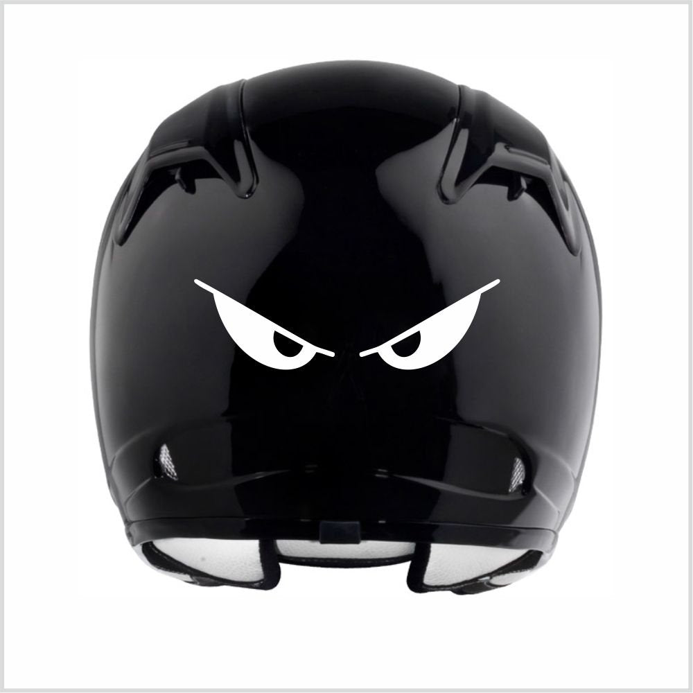 Everything Graphix Evil Eyes No Fear Motorcycle Biker Helmet Reflective Decal Sticker M2 5 1/2' X 1 1/2' (Reflective White)