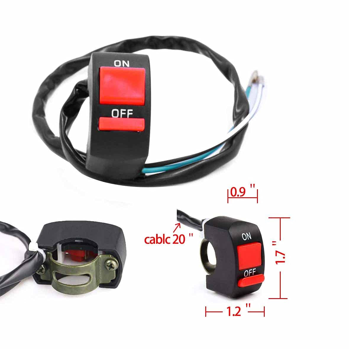 Fyshiqing 7/8' 22Mm Twist Throttle Accelerator Handle Grips Replacement For 50Cc 110Cc 150Cc 250Cc Mini Bike Atv Quad Pitbike Dirtbike (Band Flameout Switch)