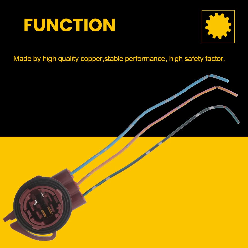 Qasim 3156 3157 Pre-Wired Harness Sockets T25 Bulb Sockets Female Adapter Turn Signal Tail Stop Rear Brake Light Base Harness Pl
