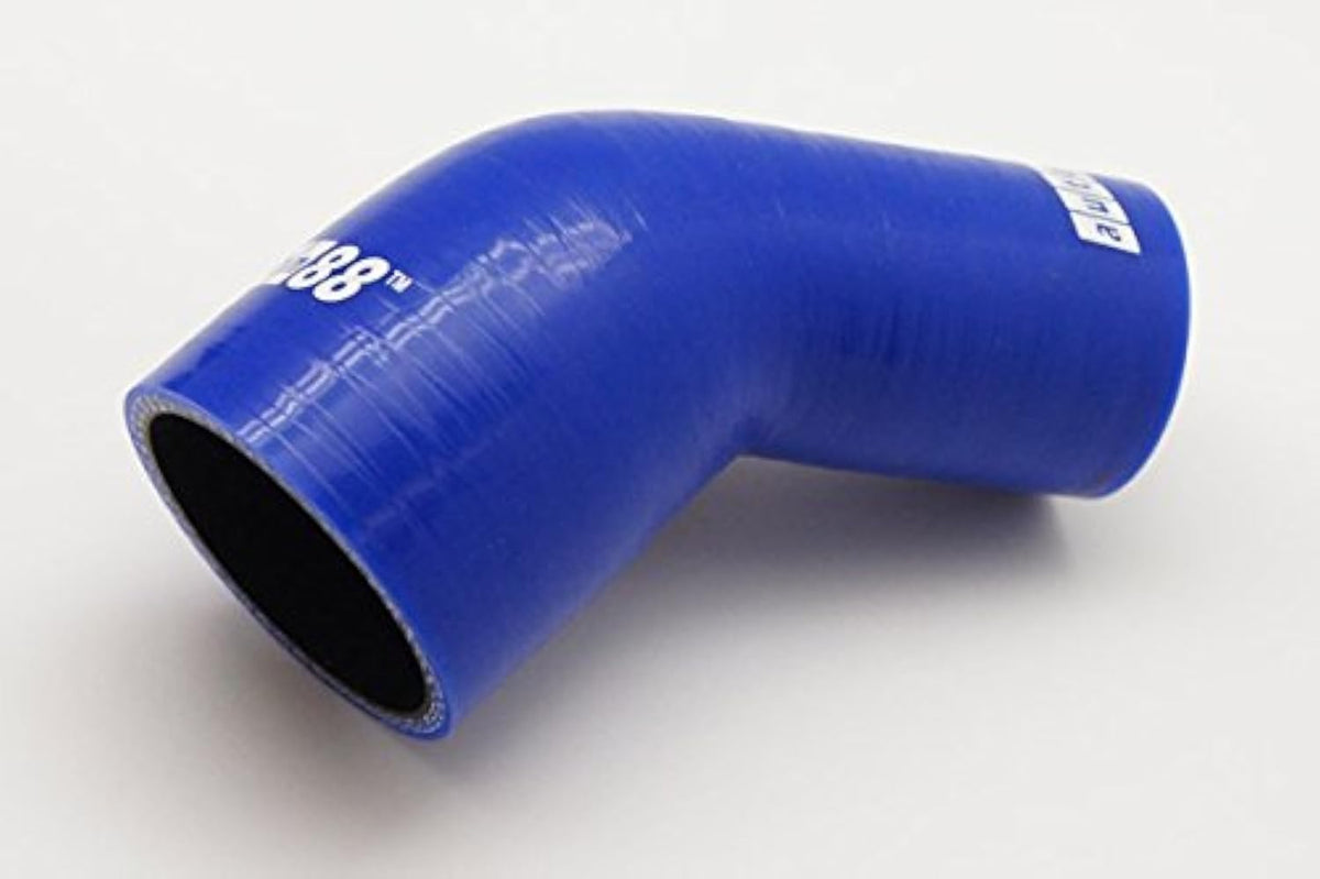 Autobahn88 Automotive Silicone Hose Bend, 45-Deg Elbow Reducer Coupler, ID=1.5'' to 2'' (38 to 51mm), Leg Length 3.13'' (80mm), 