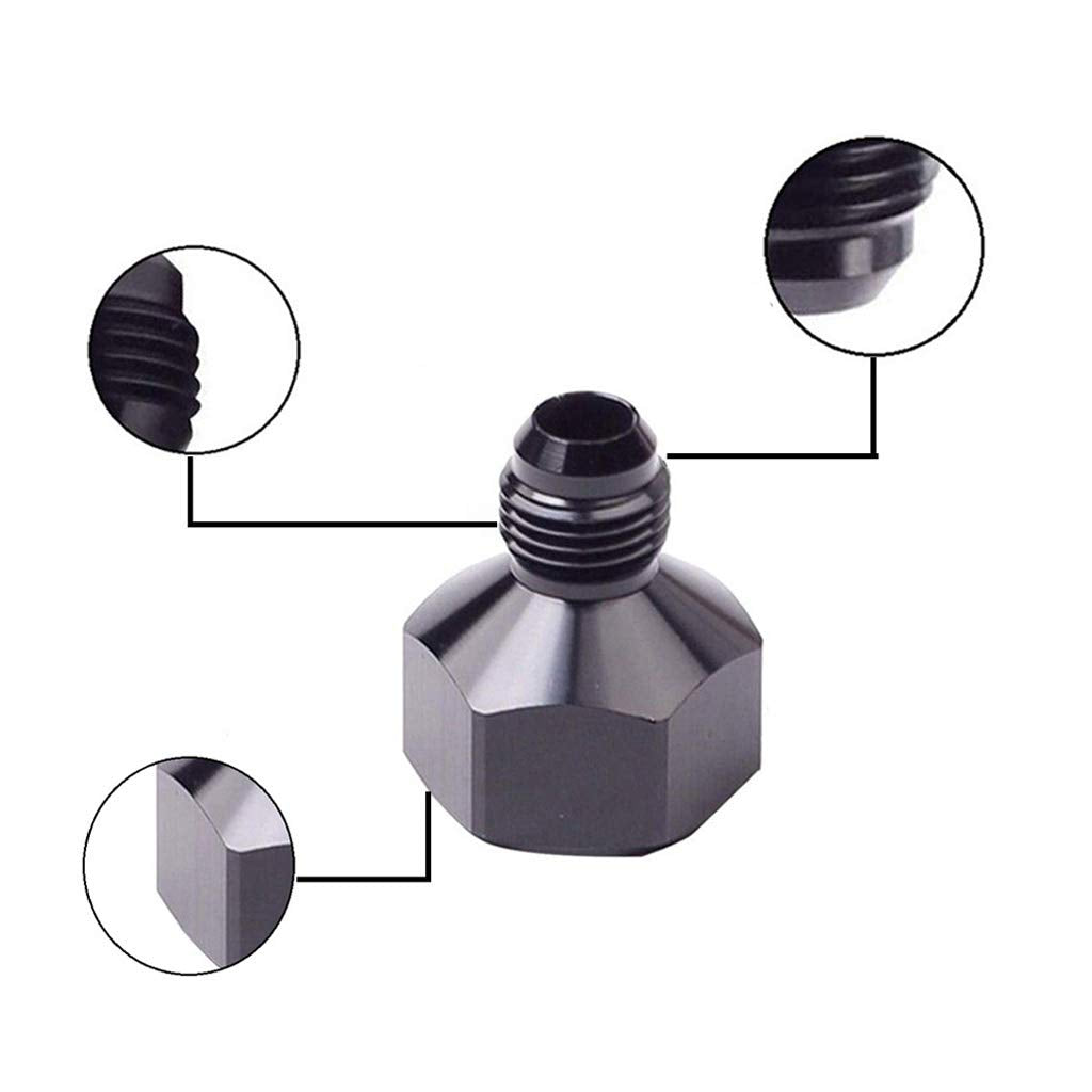 Female An10 10An To An6 6An Male Flare Reducer Fitting Adapter (Black, 2 Pieces)