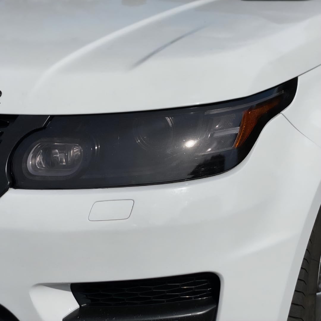 Vvivid Air-Tint Smoke Black Gloss Vinyl Headlight Foglight Transparent Tint Wrap Self-Adhesive (180 Inch X 48 Inch Lrg Bulk Roll