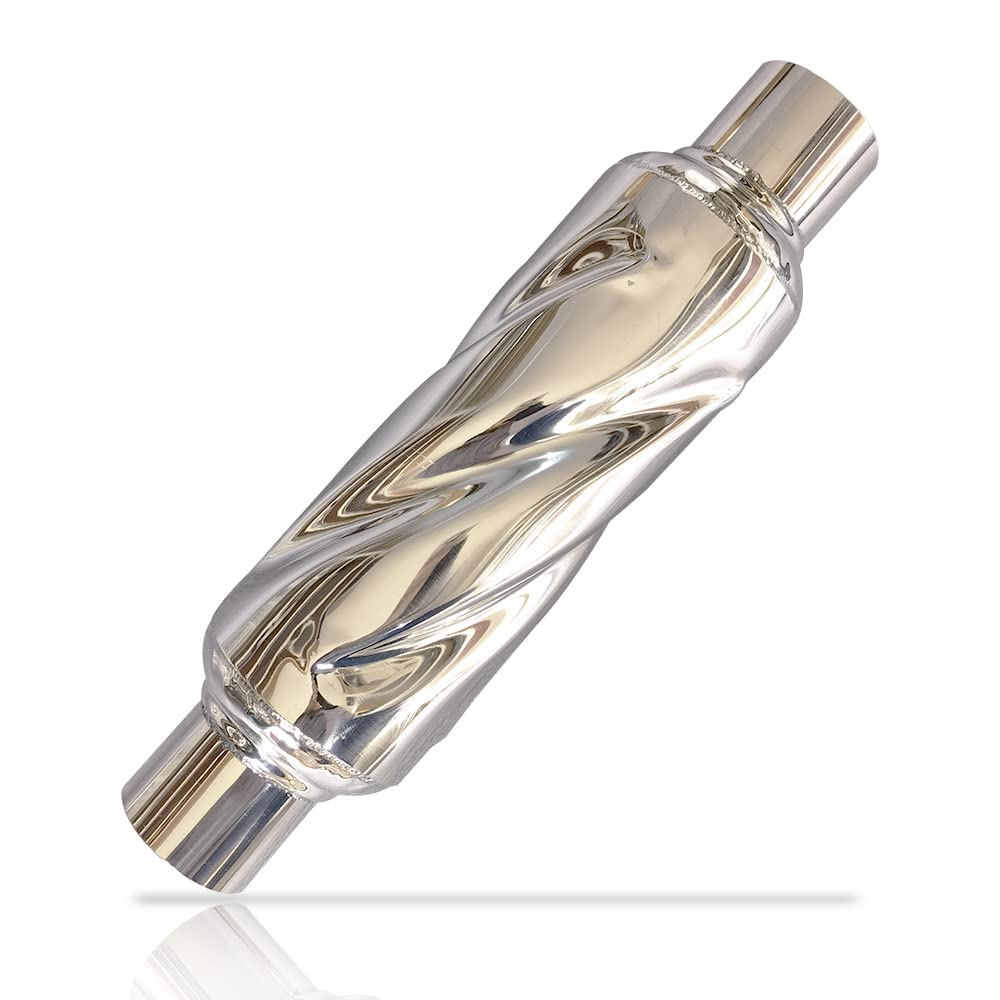 Peastorm Glasspack 2.5 Inch Muffler Exhaust Pipe, Universal Performance Resonator Dual Loud Exhaust Tip 2.5 Inch Inlet For Trucks Car