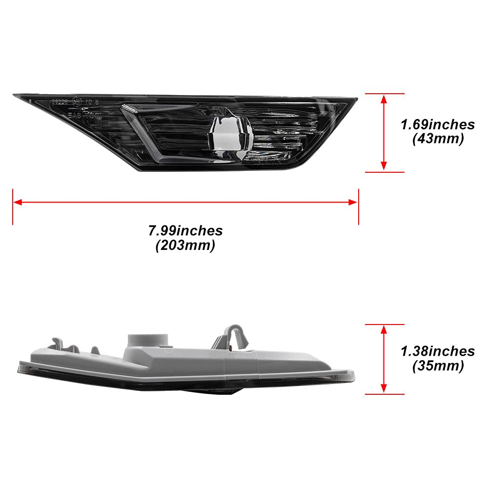 Nslumo Front Led Side Marker Lights For Honda Civic 10Th Gen 2016-2021 Coupe Hatchback With 2Pcs T10 Light Bulbs Oem#Ho2551127N