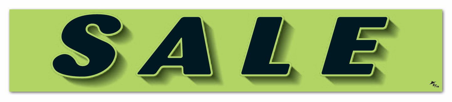 Price Slogan Windshield Stickers, Fluorescent Green and Black (12 Pack)
