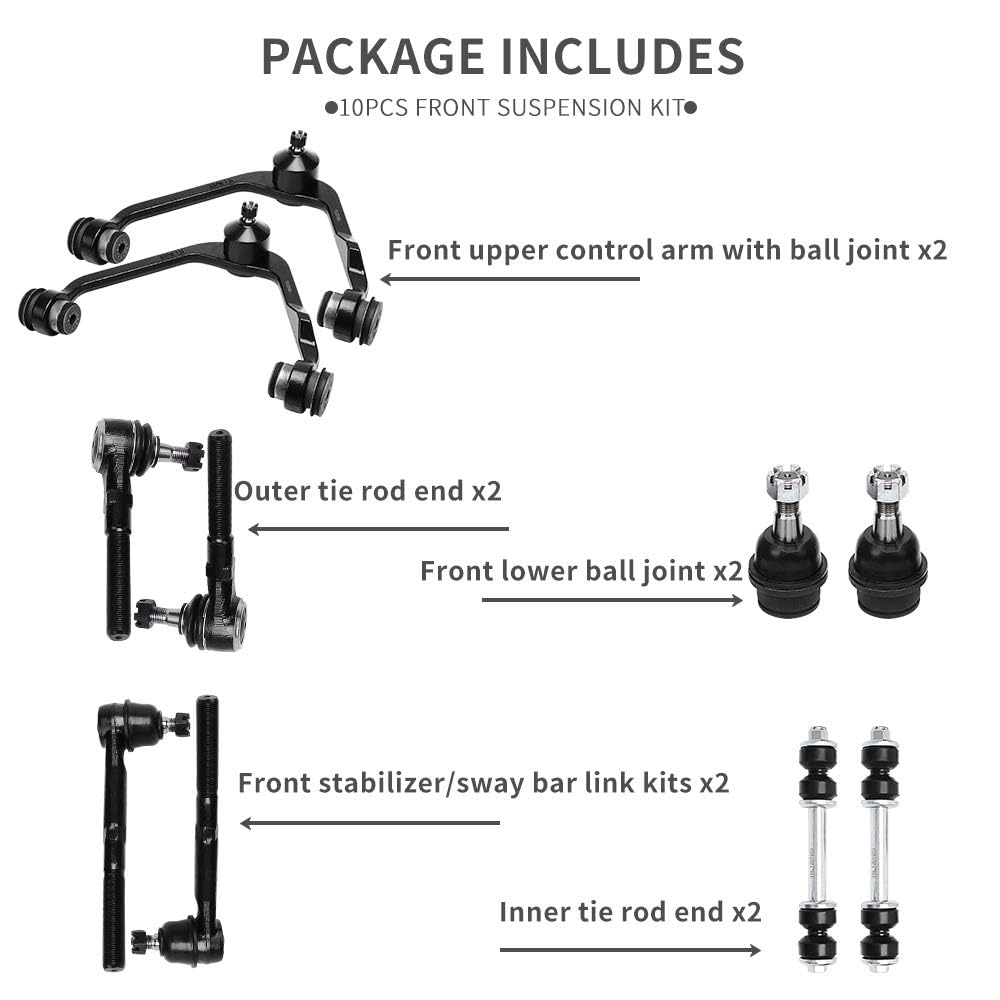 Yitamotor Front Upper Control Arm Kit With Ball Joints Compatible With 97-02 Ford Expedition, 97-04 F-150, 97-99 F-250, 02 Linco