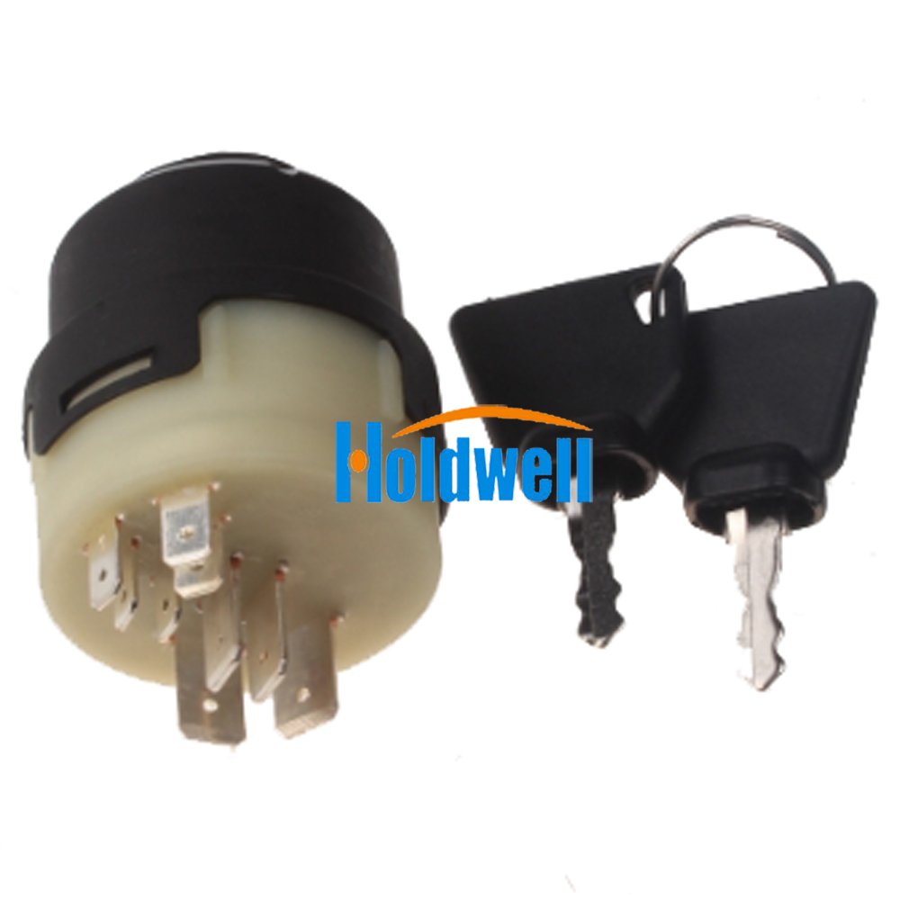 Holdwell Ignition Switch 701/80184 W/(2) Keys 9 Pins 50988 85804674 Compatible With Jcb New Holland Nh Case