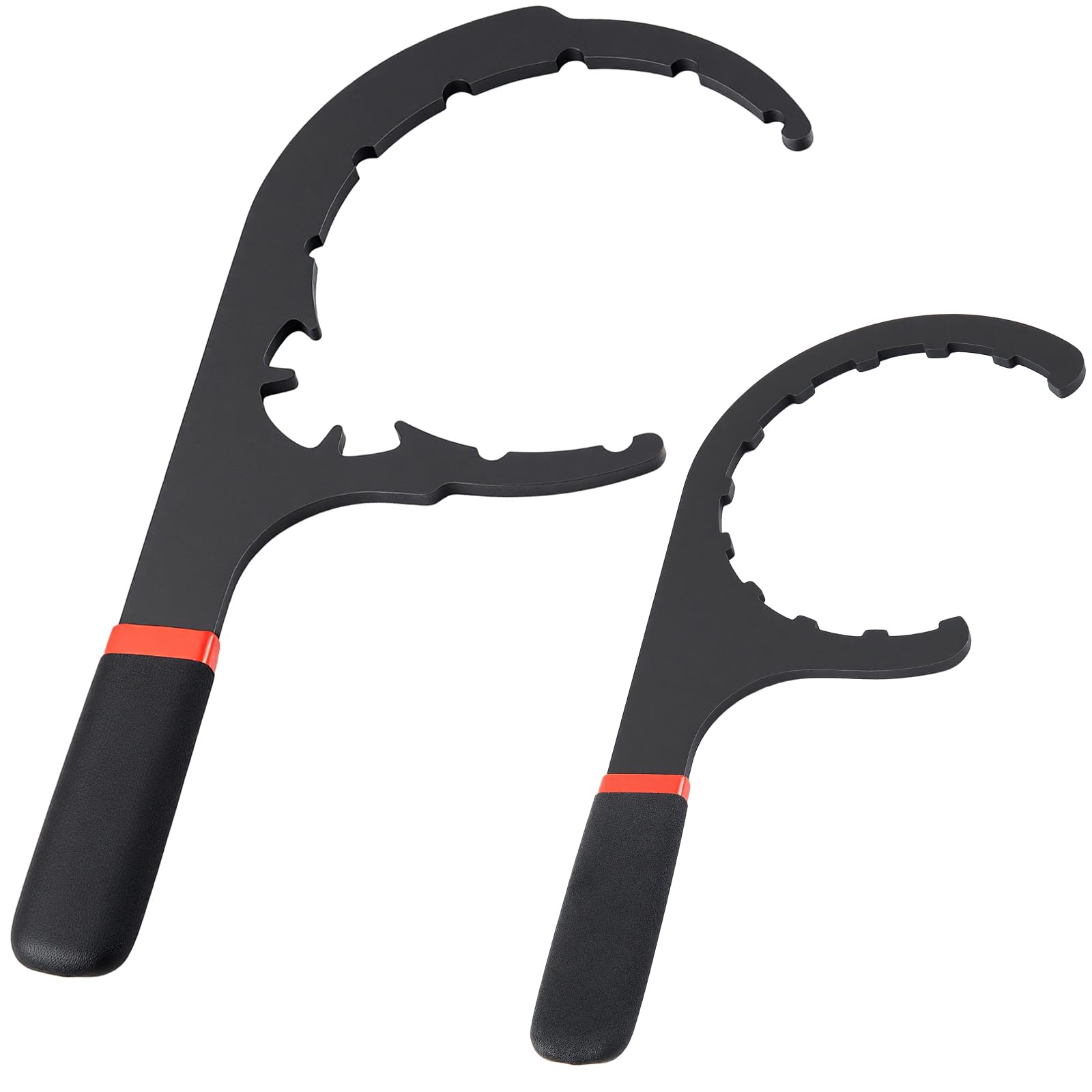 Lanties 2 Pcs 4.6'' & 5'' Fuel Filter Wrench Set Compatible with Various Fuel Filter Sizes Include Water Separator, Engines, Red