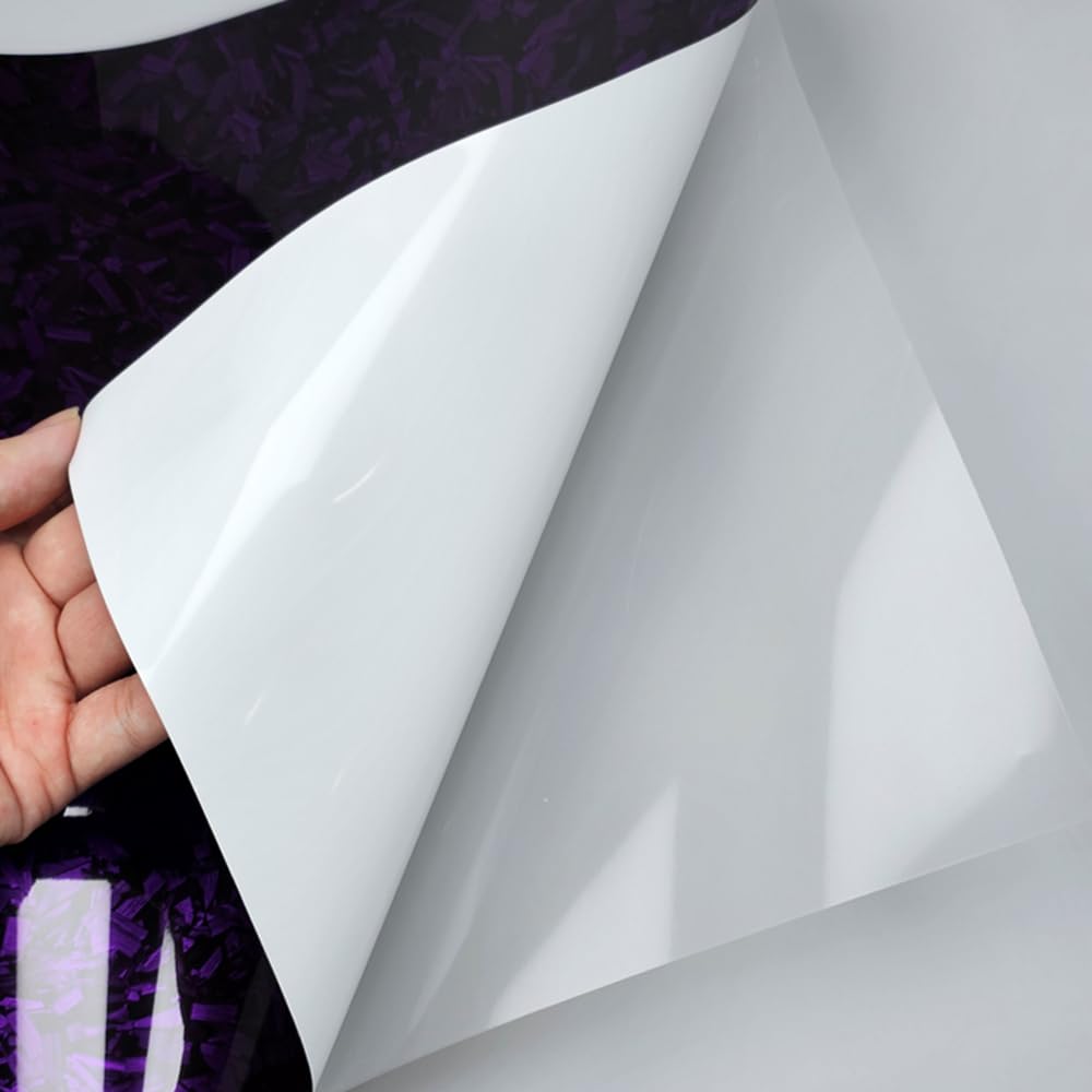 Lzlrun Forged Gloss Carbon Fiber Black Vinyl Wrap Roll Air Release Sticker Sheet Film Diy Decal Car Auto Vehicle Morotcycle Self Adhesive (1.65Ft X 3.5Ft, Purple)