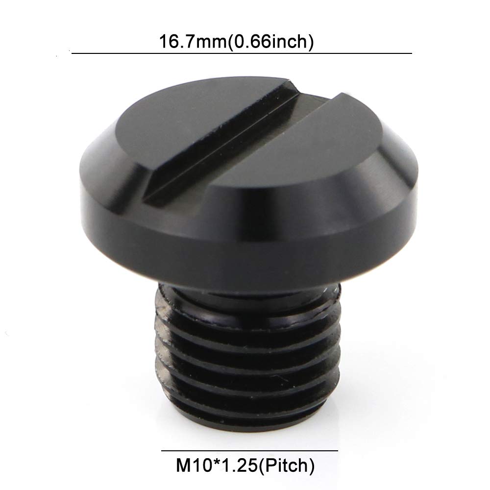 Xitomer 4 Pcs Mirror Hole Plugs M10X1.25, Fit For Z125/ Z400/ Fz-07 Mt-07 / Fz-09 Mt-09, Crf250L/ Cb1000R, Sv650 / Klr 650, Alum