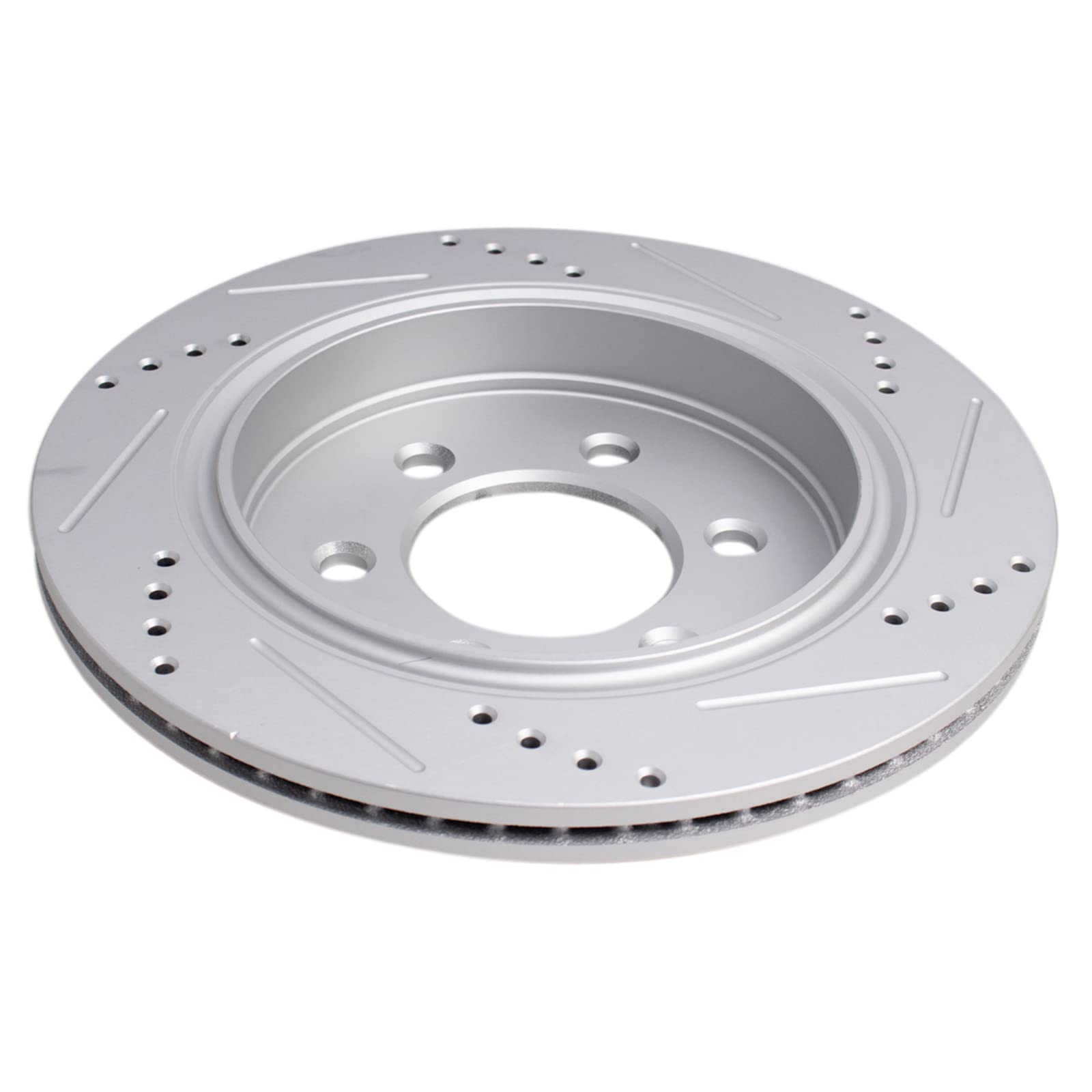 Trq Rear Performance Brake Rotors Set Premium G-Coated Cross Drilled & Slotted Compatible With 2015-2017 Ford F-150