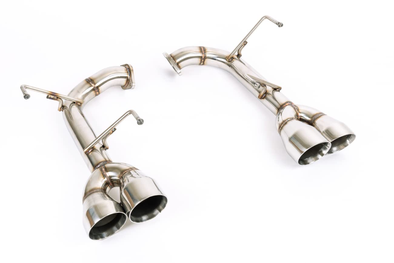 Replacement For 2015-2021 Subaru Wrx Sti Stainless Steel Polished Silver Muffler Axle Back 4' Double Wall Quad Tips Exhaust