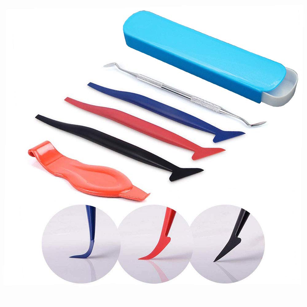 Car Vinyl Wrap Tool Kit, Window Tint Kit Auto Window Tint Installation Tool Kit, 5 In 1 Include Stainless Steel Edge Wraps And F