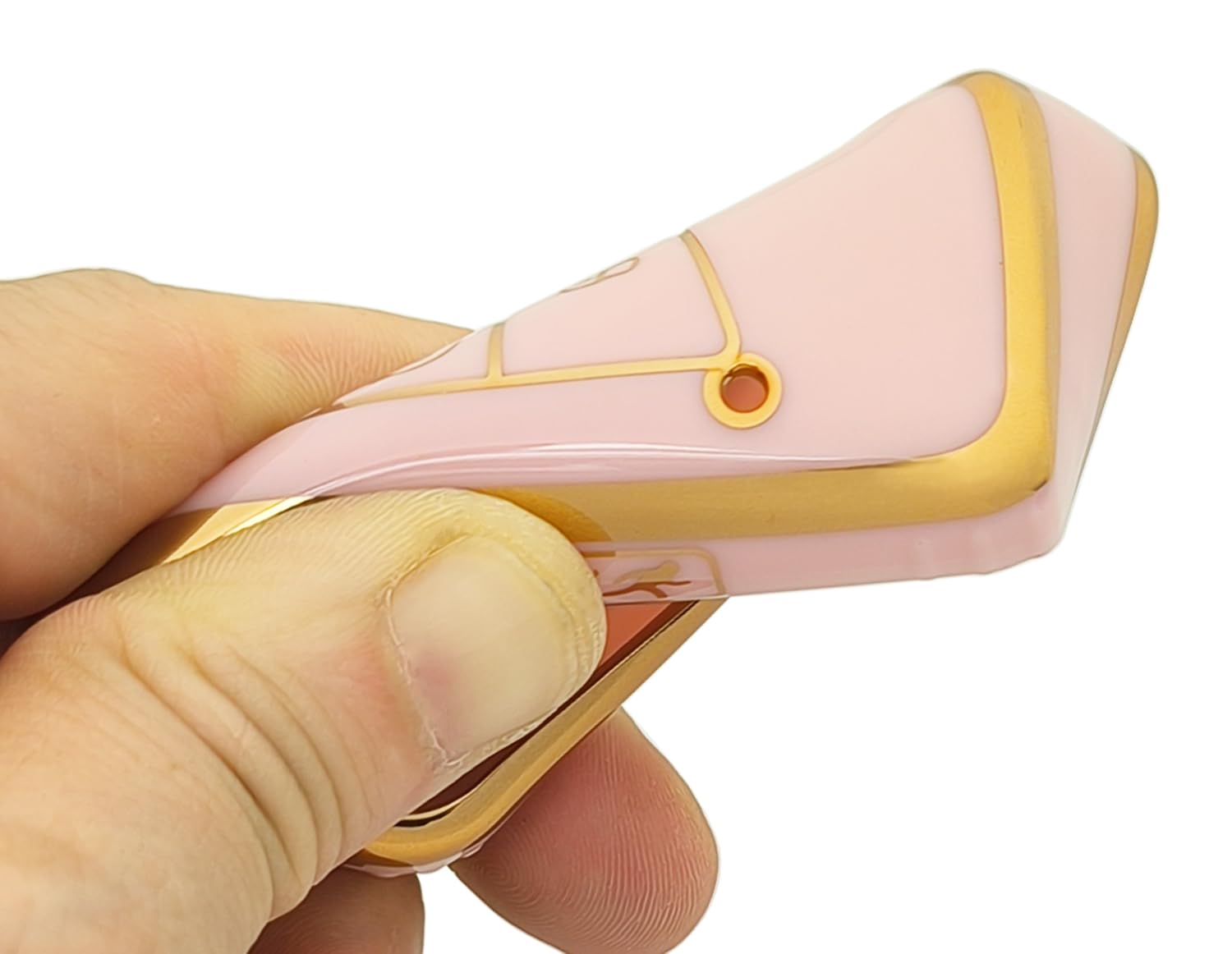 Chyoekey Key Fob Cover Case Shell Keychain For Vw Volkswagen Atlas Golf Alltrack Atlas Jetta Passat Arteon Tiguan Pink (For Vw A