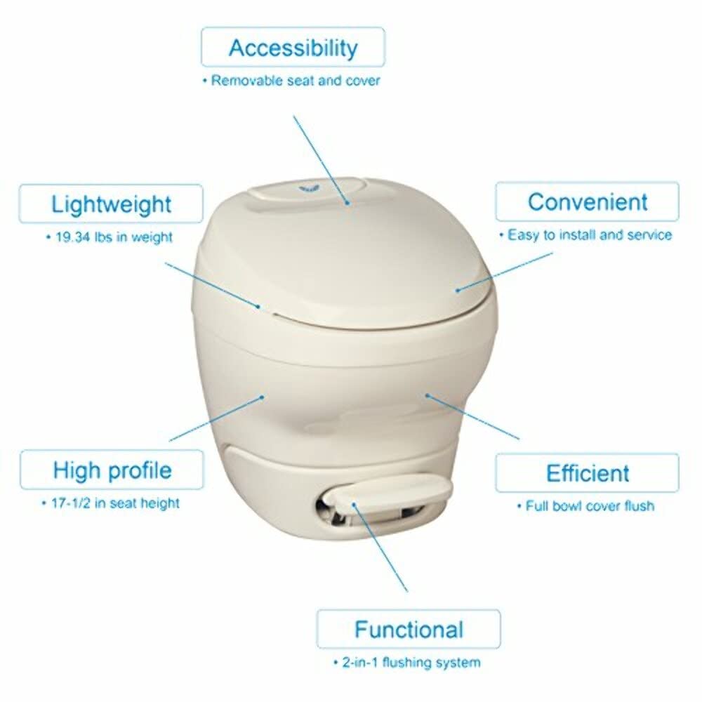 Thetford Aqua-Magic Bravura Rv Toilet / High Profile / Parchment - Thetford 31085