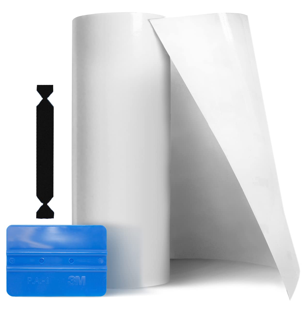 VViViD Clear Paint Protection Bulk Vinyl Wrap Film Including 3M Squeegee and Black Felt Applicator (17.9 Inch x 54 Inch)