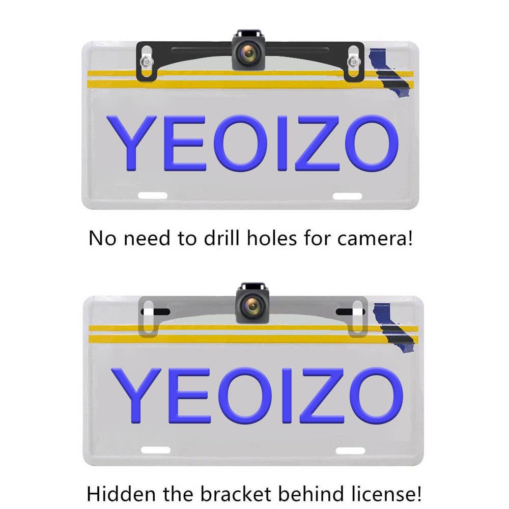 Yeoizo Backup Camera License Plate Mount, License Plate Camera Mount, Universal Car Dash Cam Mirror Camera Metal Bracket, Revers