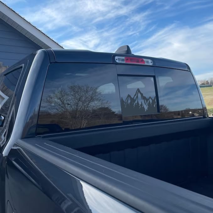 Xinghe For Chevy Silverado Gmc Sierra 2019-2025, Rear Middle Window American Flag Decal, Matte Black Usa Flag Vinyl For Truck Ba
