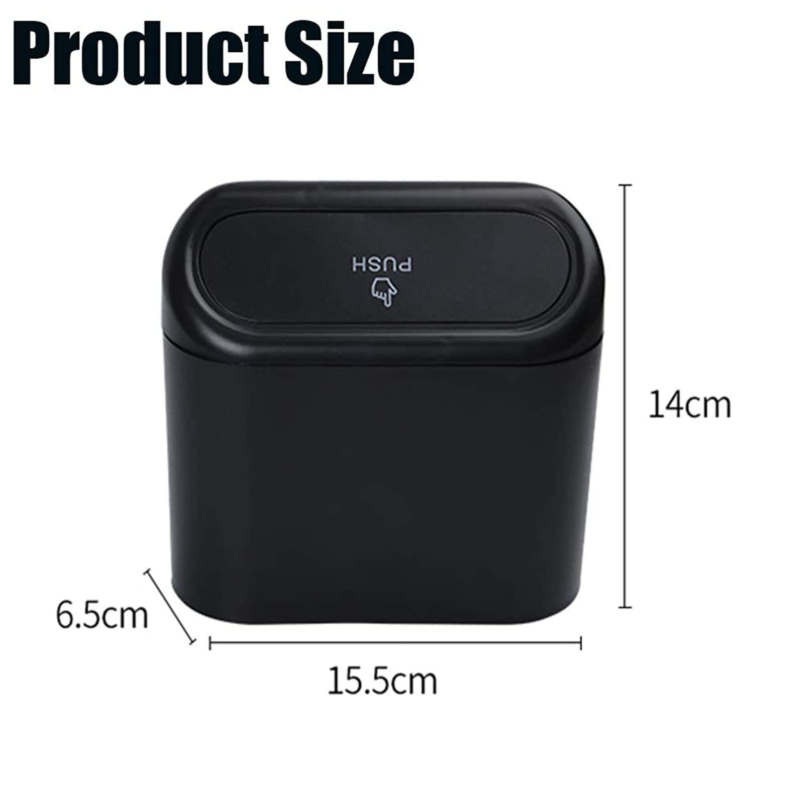 Tulsondai Car Trash Can With Lid, Mini Universal Vehicle Mini Leakproof Garbage Can Bin With 30Pcs Trash Bags,Waterproof Car Bin