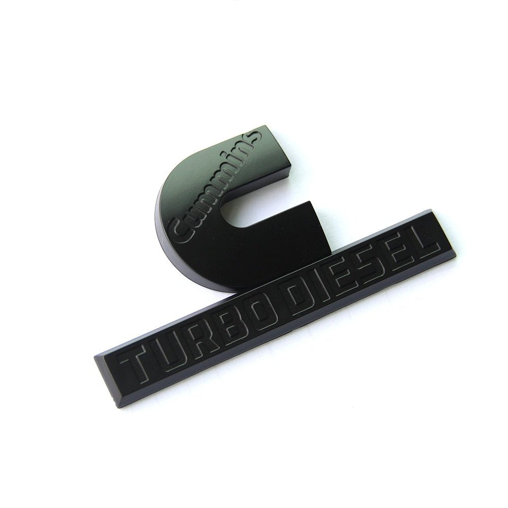 Yoaoo 2Pack Oem Black Cummins Turbo Emblem Badges Compatible With 2500 3500 Emblem Matte 4.5'' By 2.9'' Inches