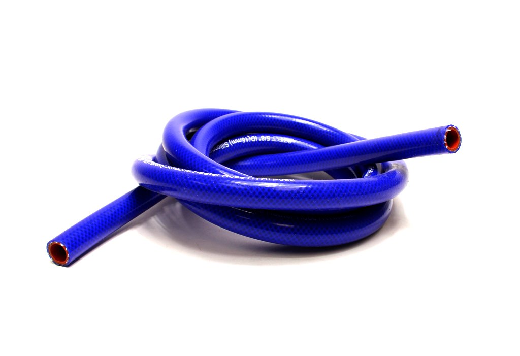 Hps 1/4'' Id Blue High Temp Reinforced Silicone Heater Hose 10 Feet Roll, Max Working Pressure 85 Psi, Max Temperature Rating: 3