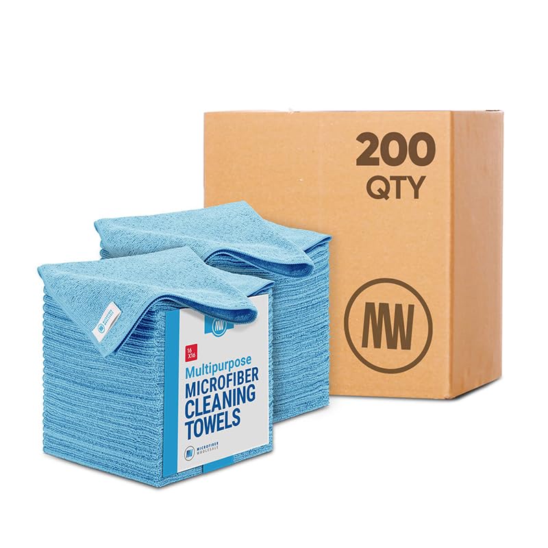 16'' X 16'' All Purpose Microfiber Towels (Blue-200 Qty)