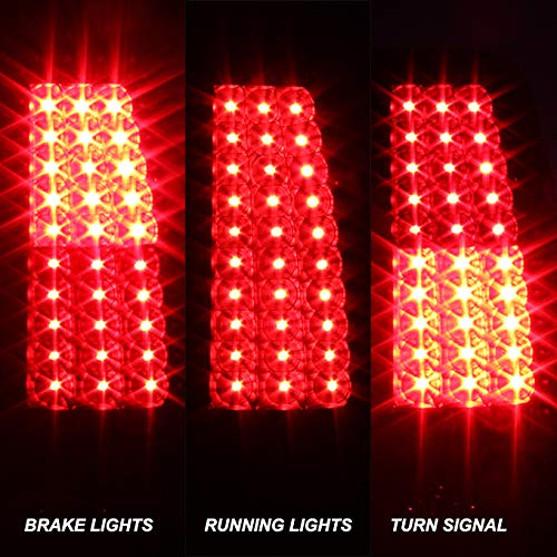 Akkon - For 03-06 Chevy Silverado 04-06 Gmc Sierra Pickup Truck Black Smoke Led Tail Lights Brake Lamps Pair