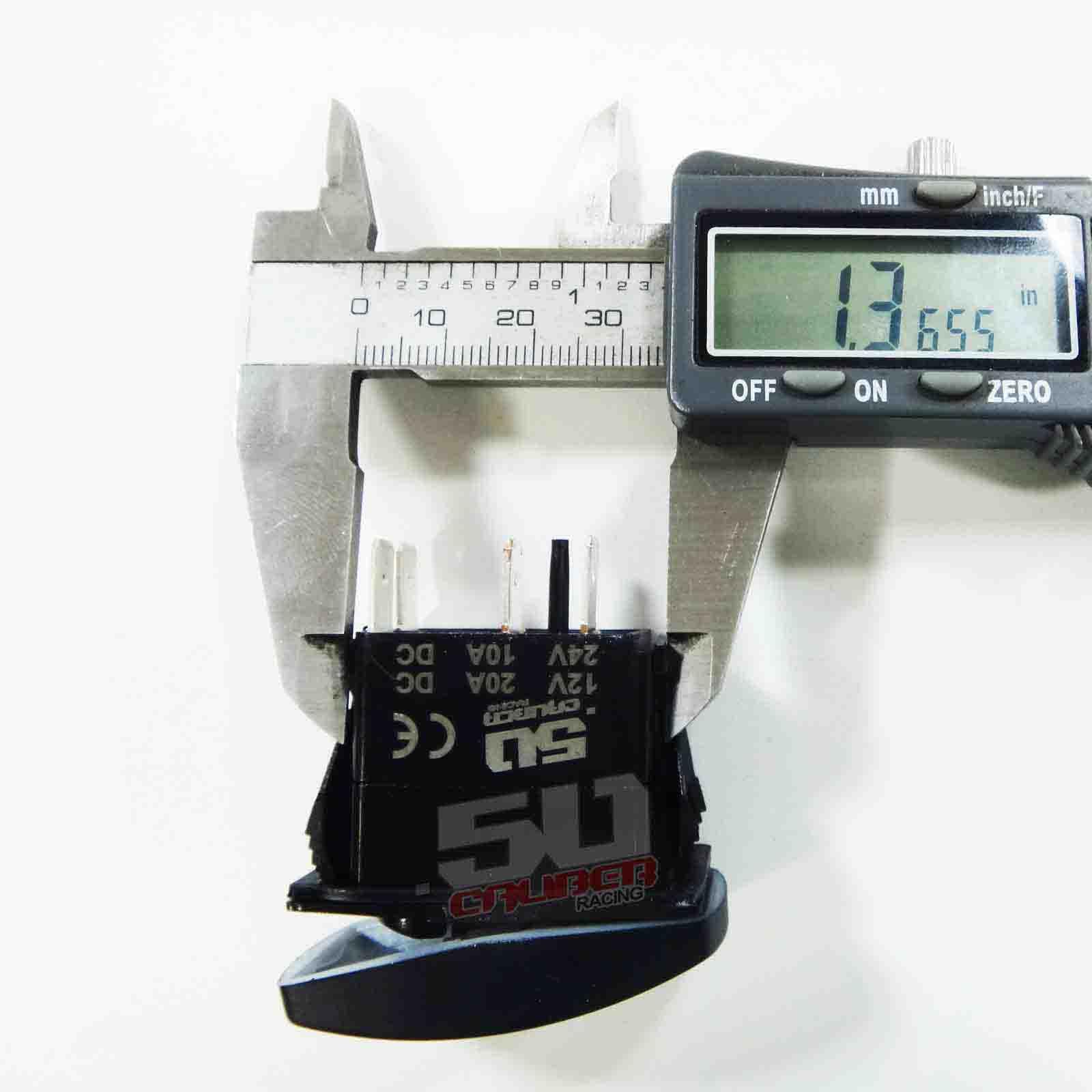 50 Caliber Racing Led Illuminated On/Off Rocker Switch With Laser Etched Design - ''Smyt'' - 12V 20A Rated - Blue Backlight - Ut