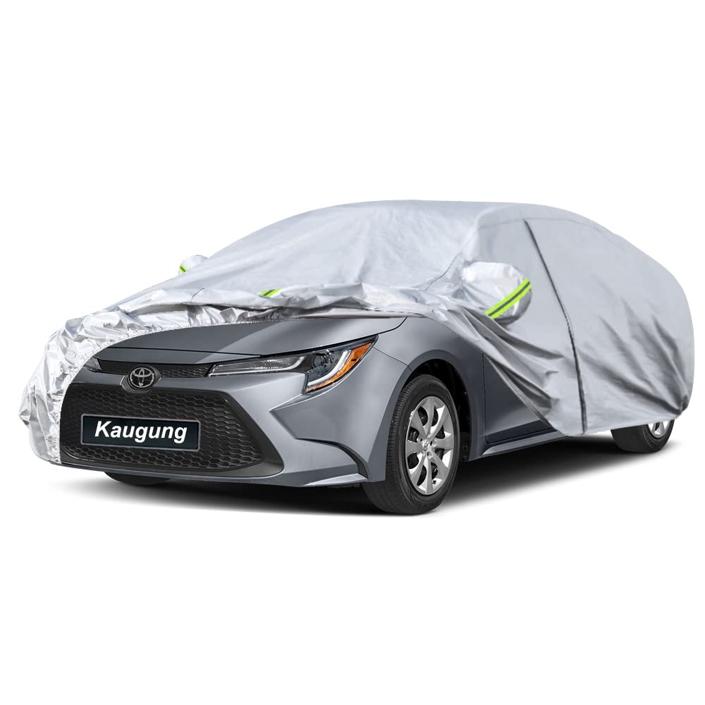 Kaugung 7 Layers Car Cover Custom Fit Toyota Corolla Sedan From 2006 To 2025, Waterproof All Weather Resistant Outdoor Indoor Su
