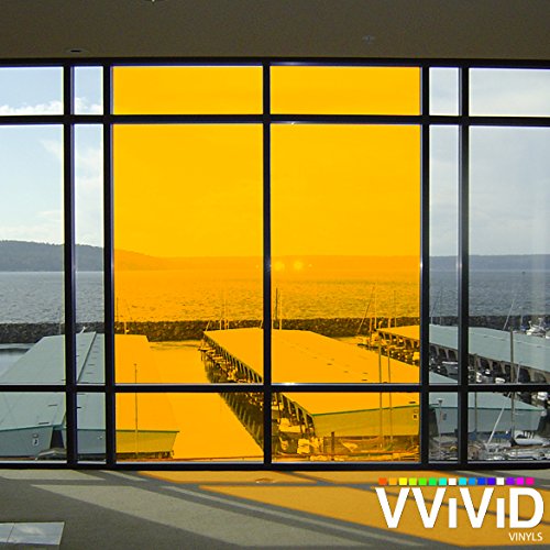 Vvivid Transparent Colorful Vinyl Window Tinting Sheets (5Ft X 6Ft, Yellow)
