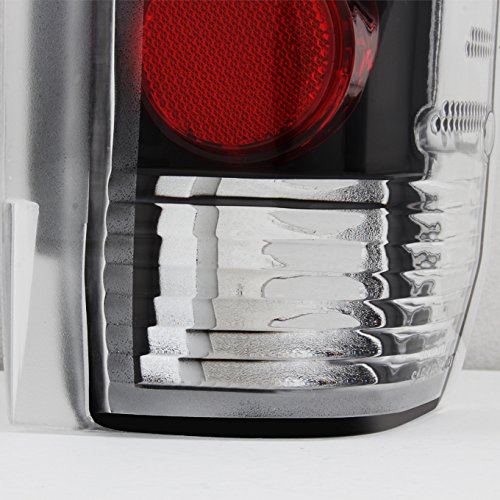 Akkon - Fits 1989-1996 Ford Bronco F-150 F-250 F-350 Black Taillights Tail Lamps Pair Housing