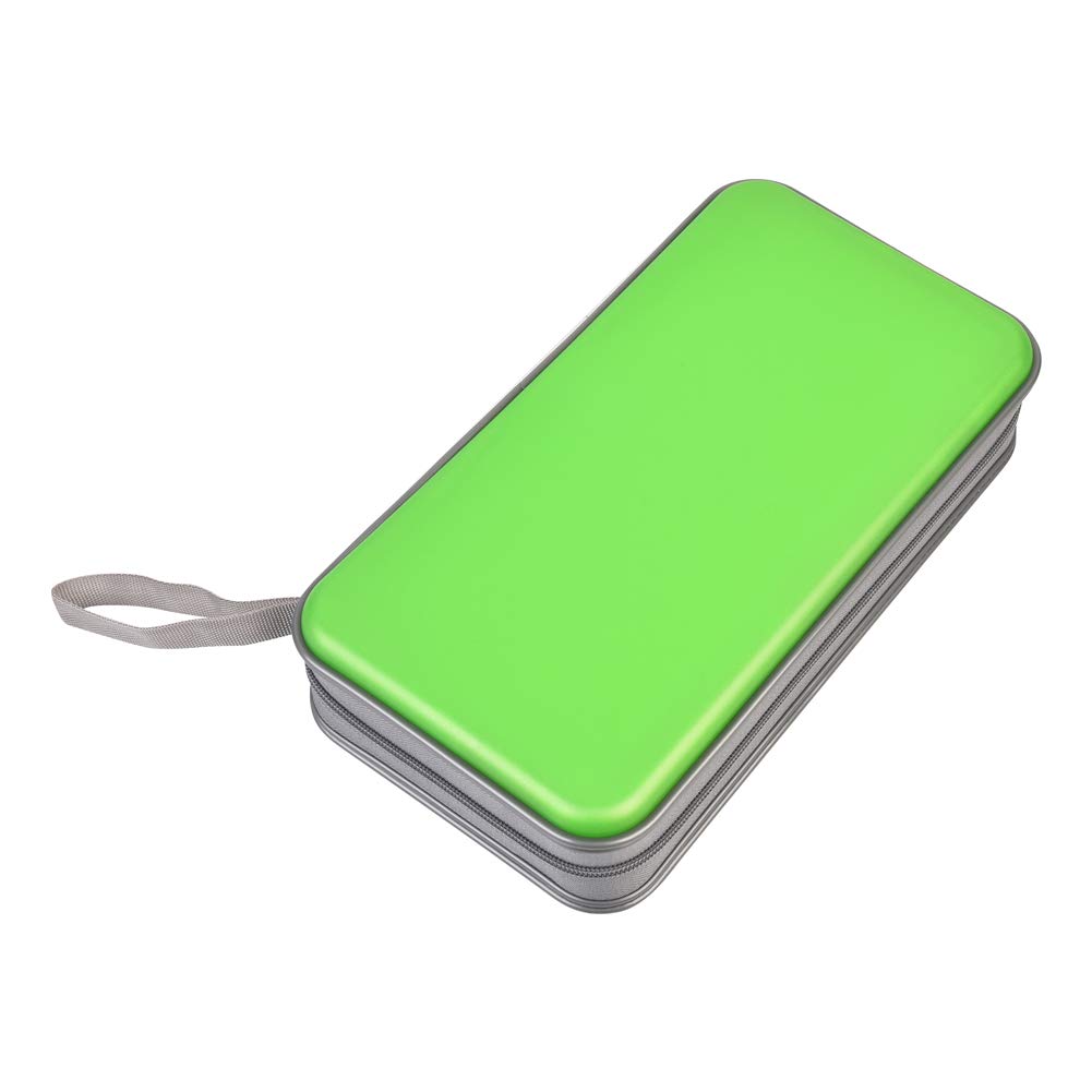 Alavisxf Xx Cd Case, 96 Capacity Hard Plastic Cd Holder Protective Dvd Disc Storage Case Holder Portable Zipper Cd Dvd Organizer Storage Wallet For Car Home Travel (96 Capacity, Green)