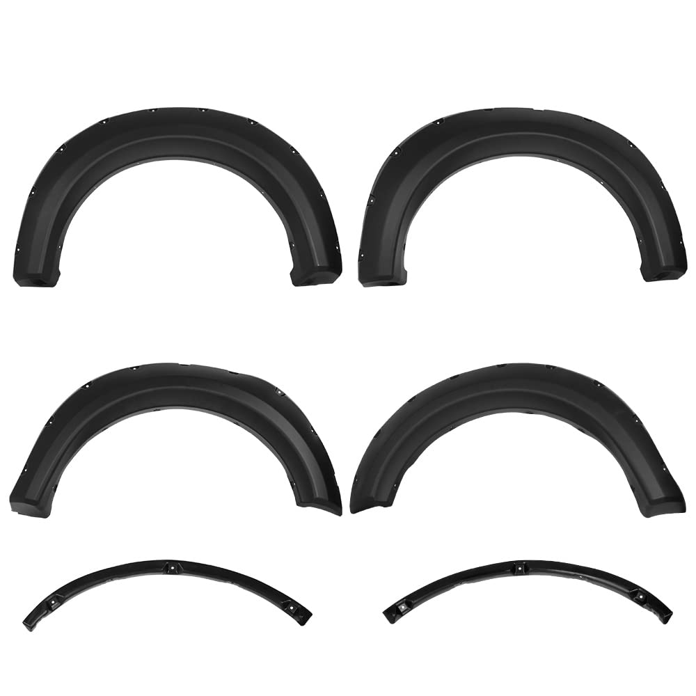 Pit66 Fender Flares, Compatible With 2009-2014 Ford F150 Styleside(Not For Platinum And Raptor Models), Wheel Flares Set Paintable Riveted Smooth Matte Black Pocket Style, 4 Pcs