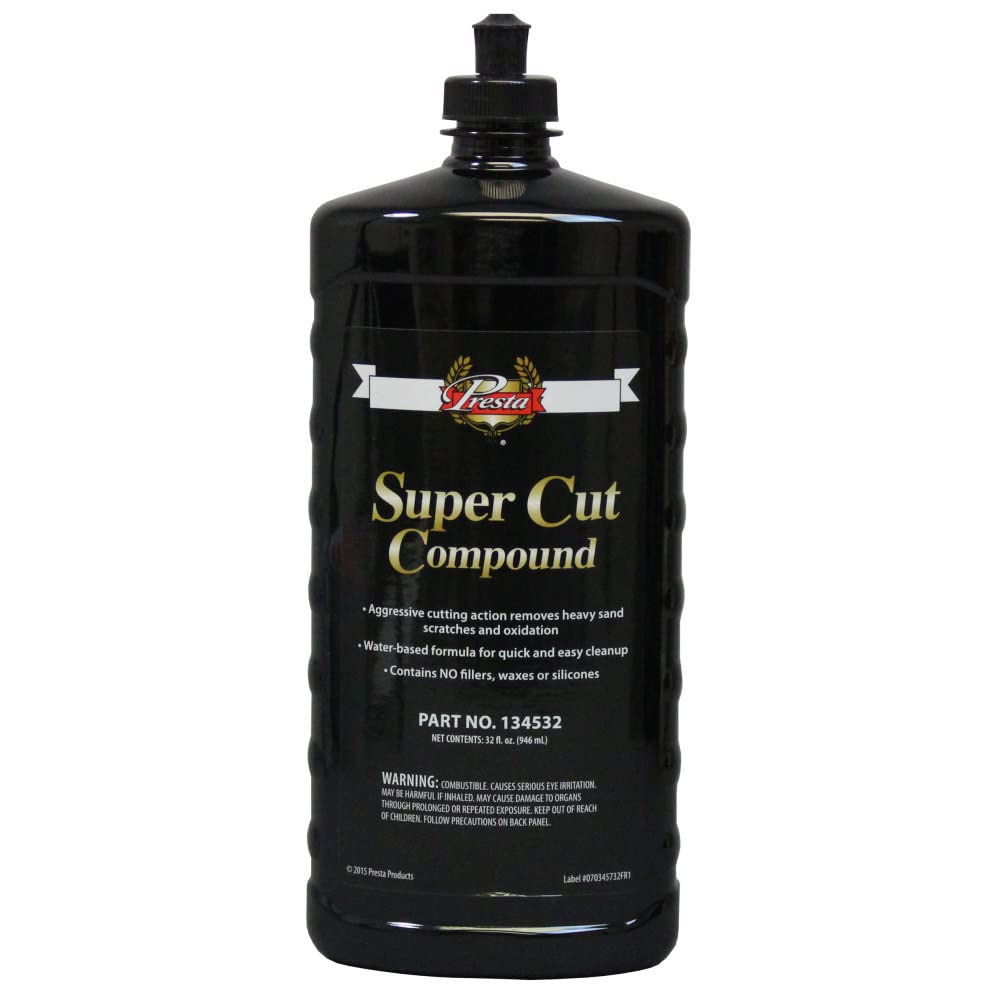 Presta 134532 Super Cut Compound For Removing P800 Grit, Heavy Sand Scratches And Oxidation - 32 Oz.