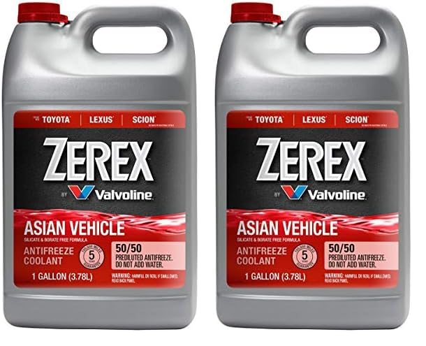 Zerex Asian Vehicle Red Silicate And Borate Free 50/50 Prediluted Ready-To-Use Antifreeze/Coolant 1 Ga (Pack Of 2)